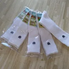 ホワイトリブ編みキッズ靴下5足セット