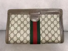 【美品】グッチ クラッチバッグ GGプラス シェリーライン ヴィンテージ