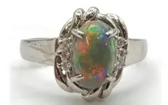 Pt900 ブラックオパール 2.23ct ダイヤ 0.51ct リング 11号 - メルカリ