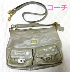 COACH グレー ショルダーバッグ　ジャンク品
