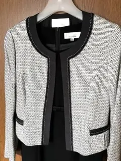 ツイードノーカラージャケットとワンピースのセット　入学式　セレモニー