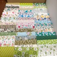 b⑤はぎれ 緑系 10×10 50枚まとめ売り