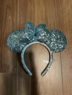 ディズニー カチューシャ ミニーマウス スパンコール ブルー ターコイズ 水色