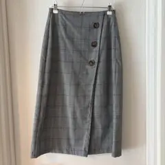 グレー チェック柄 タイトスカート