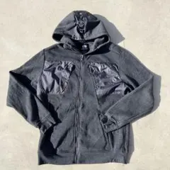 だ*し様 グレー フリース パーカー フード付き　アウトドア　フルジップ