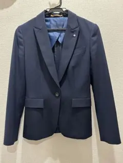 ORIHICA ウール混ウォッシャブルジャケット ネイビー