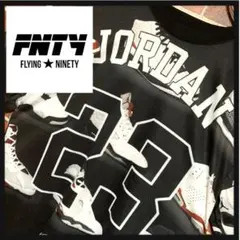 美品☆FNTY☆JORDAN☆ジョーダン☆総柄☆スニーカー☆ポリtシャツ☆M 