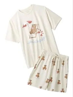 gelato pique サマーベア柄ワンポイントTシャツ&ショートパンツセット