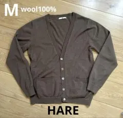 美品 HARE エクストラファインウール カーディガン M ボルドーのサムネイル