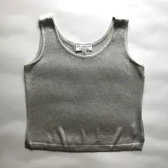 ★美品★セントジョン ニットタンクトップ シルバー ラメ S 短丈 ボックスのサムネイル