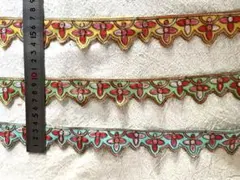 【インド刺繍リボン3色】各4mまとめて！ハンドメイド 個性的 手しごと パステル