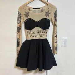 GLAD NEWS タトゥー風プリント ミニワンピース 美品　平成ブランドのサムネイル