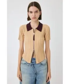 moussy ZIP UP RIB KNIT H/S シャツ