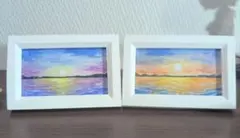 水彩画 風景画 セット 木製フレーム付き 2点セット - メルカリ