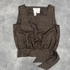 Max Mara シルク100% ドット柄 ノースリーブ トップス リボン - メルカリ