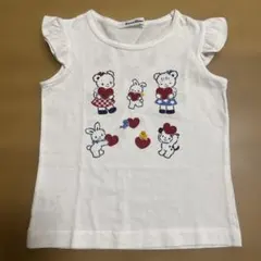 【美品】ハートイラストノースリーブTシャツ　100のサムネイル