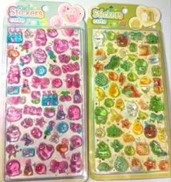 立体シールセット 動物・ハートデザイン 2シート