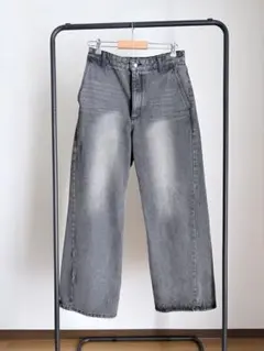 【WYM LIDNM】ワイドデニムパンツ グレー Lサイズのサムネイル