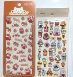 立体シールセット　ネコとスイーツ