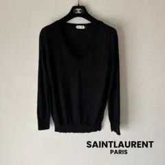 SAINTLAURENT サンローランパリ　ウール　Vネック　ニット　ブラックのサムネイル