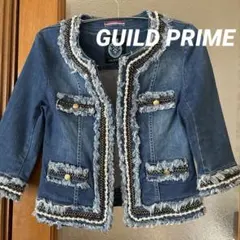 美品 ギルドプライム ノーカラーデニムジャケットのサムネイル