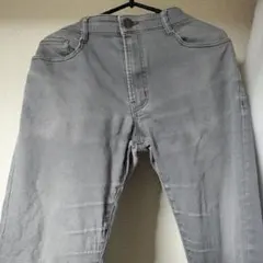 メンズL　グレー ストレートデニムウエスト86センチ