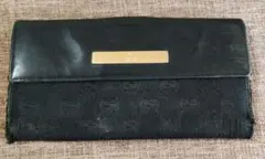 【送料無料】GUCCI 長財布 GGキャンバス レザー ブラック