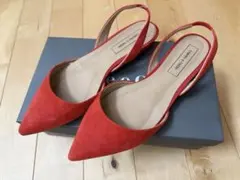 美品 Odette e Odile ポインテッドトゥ パンプス 赤 23.5cm