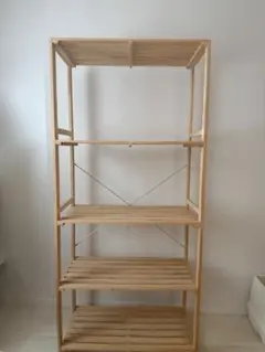 木製オープンシェルフと有孔ボードセット IKEA 白いフック付き - メルカリ