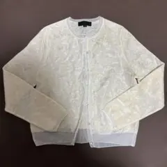 ZARA シースルー　カーディガン　クリームイエロー　Mのサムネイル