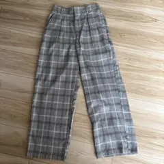 CEPO セポ チェックワイドパンツ タック グレー M