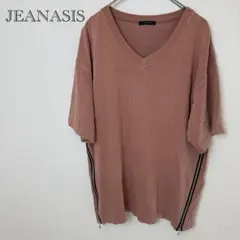 ジーナシス VネックTシャツ サイドジップ 半袖 F ピンク ゆったりのサムネイル