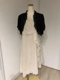 O478新品ボレロ付きフリルフォーマルワンピース15号結婚式