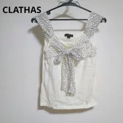CLATHAS カットソー　トップス　半袖　ドット　リボンのサムネイル
