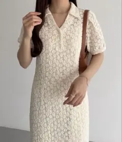 callautia カットレースポロワンピース（ペチワンピースセット）