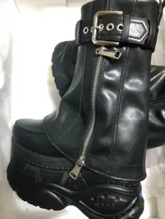 お洒落上級者に✨ 23ｃｍ ⚜yosuke⚜スーパー厚底カバーブーツ 黒