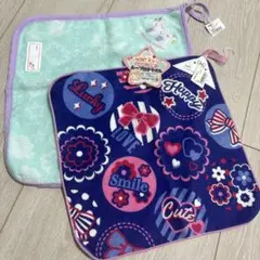 ループ付タオルセット ユニコーンと花柄