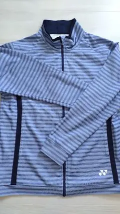 YONEX　ウォームアップジャケット　Oサイズ　ブルー系ストライプ