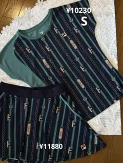 フィラ　テニスウェア ゲームウェアSセットアップ　S フィラネイビー