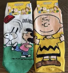 スヌーピー 【ピーナッツ】ソックス レディース　2足セットのサムネイル