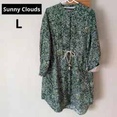 Sunny Clouds サニークラウズ チュニック シャツワンピース 花柄／L