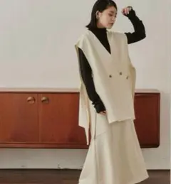 VANNIE U 2wayウエストフレアスカート+フラットリボンクロップドベスト