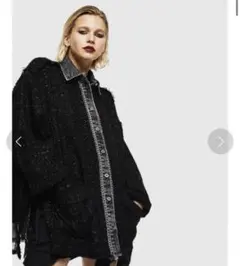 Diesel ラメブークレミックス デニムシャツ ジャケット