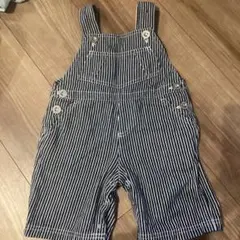 オーバーオール半ズボンストライプ柄