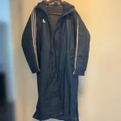 adidas フード付き ベンチコート Lネイビー