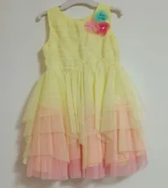 子供ドレス ワンピース　チュール イエロー ピンク　4T 100cm 110cm