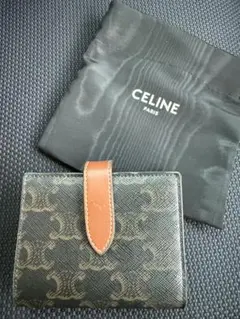 CELINE 二つ折り財布 ダークブラウン CELINE（セリーヌ） CELINE 2つ折り財布 小銭入れ付き BI-FOLD WALLET