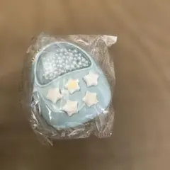 水色ビーズ入りキーホルダー