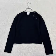 アニエスベー【2】黒系 ショルダーボタン付 ニット フランス製 毛100％ 厚手のサムネイル