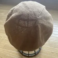 ベージュ ベレー帽 アクリル80% ナイロン20%